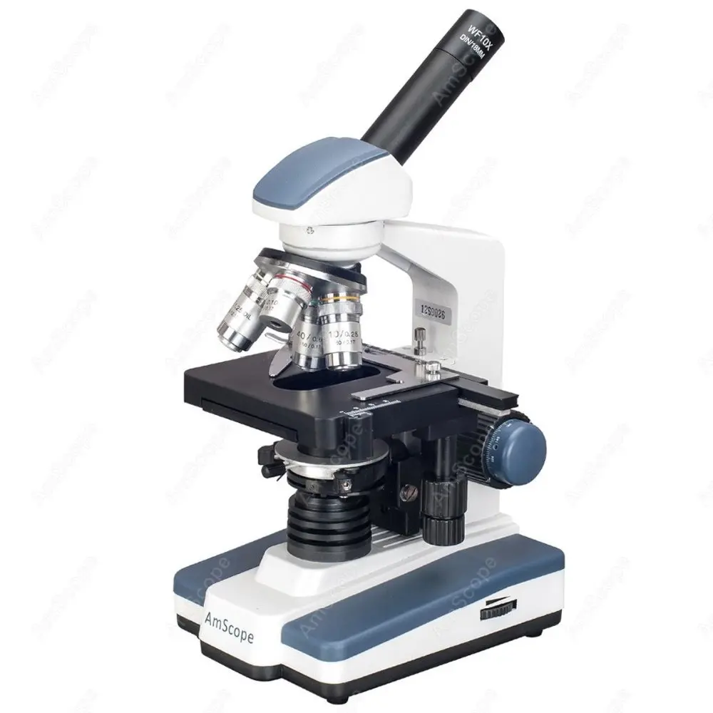 

Monocular Compound Microscope--AmScope Supplies 40X-2000X LED Monocular Compound Microscope with Double-layer Mechanical Stage