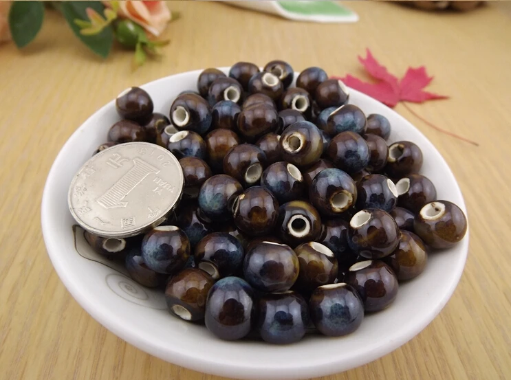ceramic glaze beads blue 6mm10 mm fambe bead bag wholesale 1477bead