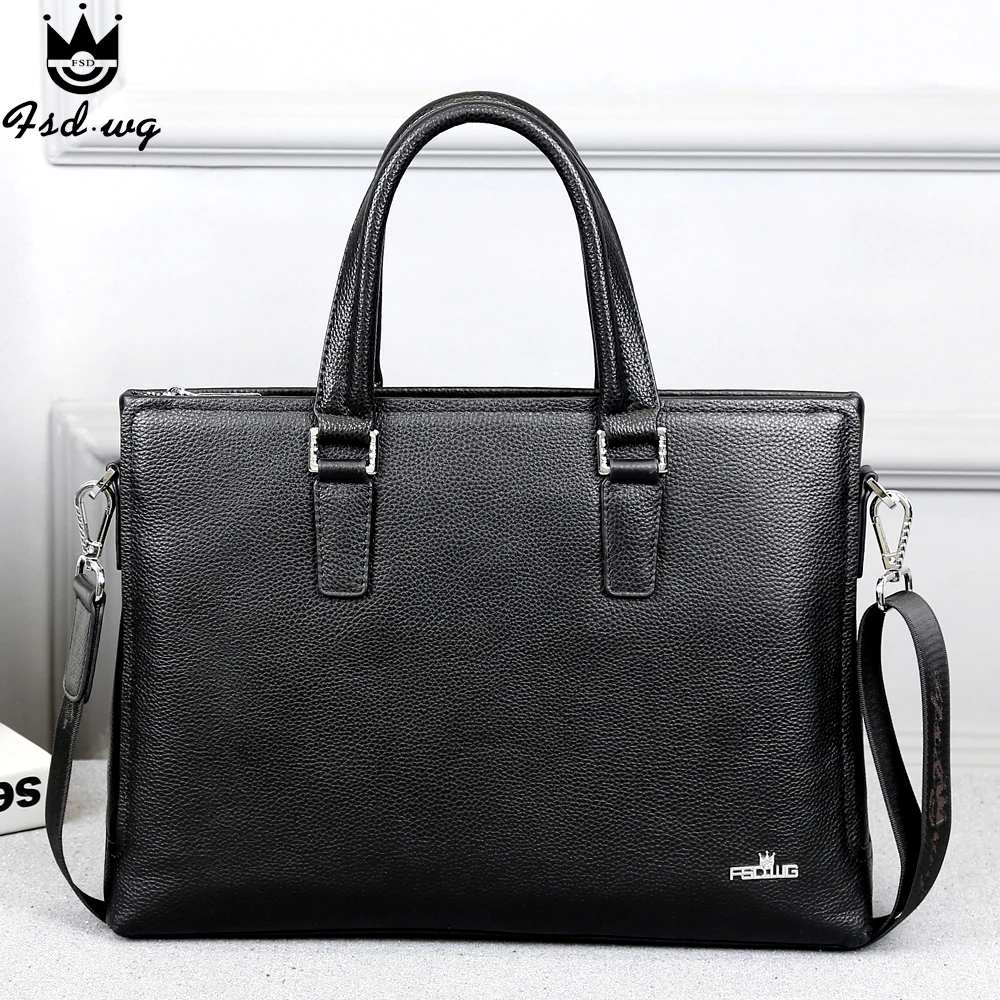 

FSDWG cow genuine leather briefcase men's messenger bags 2016 new men bags business shoulder bag