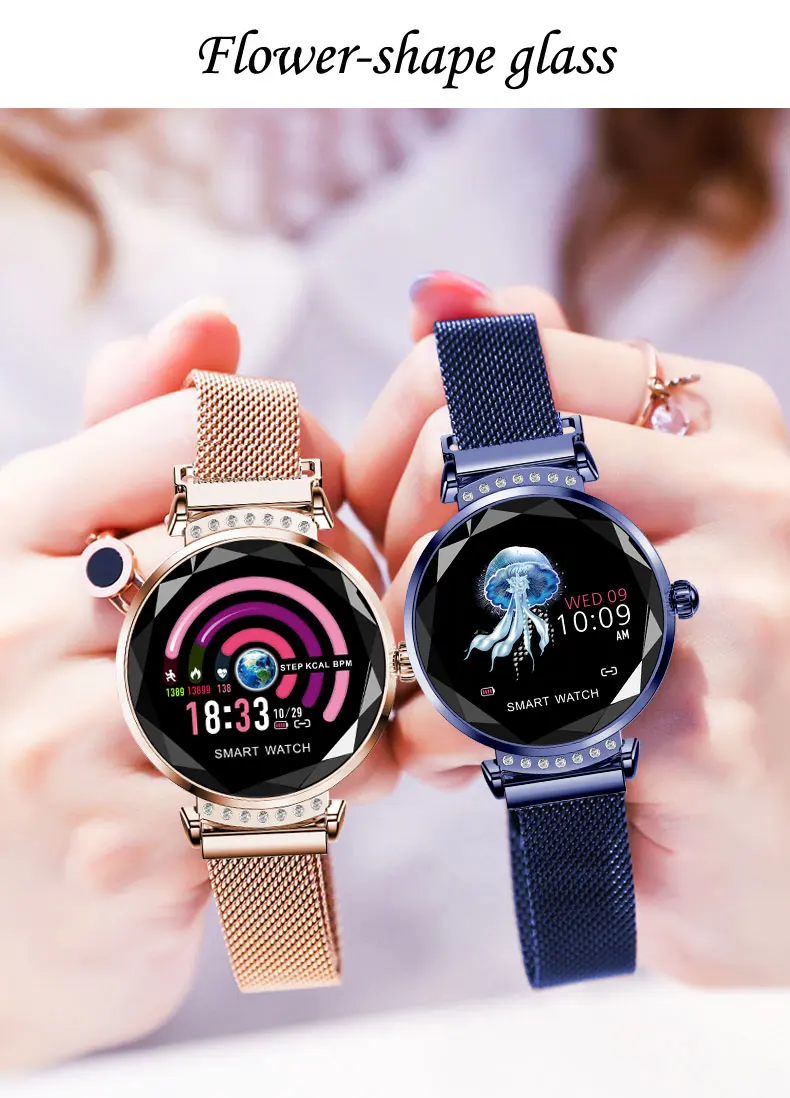 Модный женский умный браслет, браслет для женщин, фитнес-трекер, пульсометр, калории, шагомер, спортивные женские умные часы, умные часы