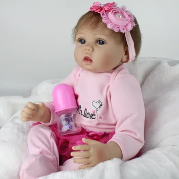 

NPKDOLL 22" Reborn Baby Dolls Vinyl Silicone Realistic Princess Lifelike Soft Baby Toddler Newborn Toy Kids Girl Gift