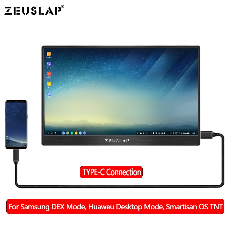 13,3 дюймов портативный светодиодный ЖК-монитор экран для samsung S8 DEX, Macbook Pro, Switch, PS3, PS4 расширенный экран