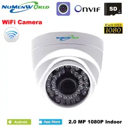 HD 1080 P wi fi IP купольная камера беспроводной безопасности CCTV веб-камера ИК Ночное Видение слот для карты SD применение для внутреннего