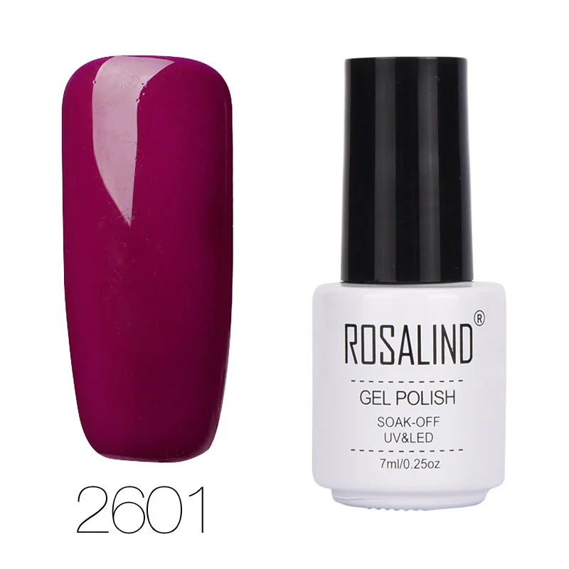 ROSALIND, 7 мл, серия горячих цветов, Гель-лак для ногтей, лак для ногтей ArtGel, долговечный Гель-лак, Набор лаков для маникюра, лак для ногтей - Цвет: 2601