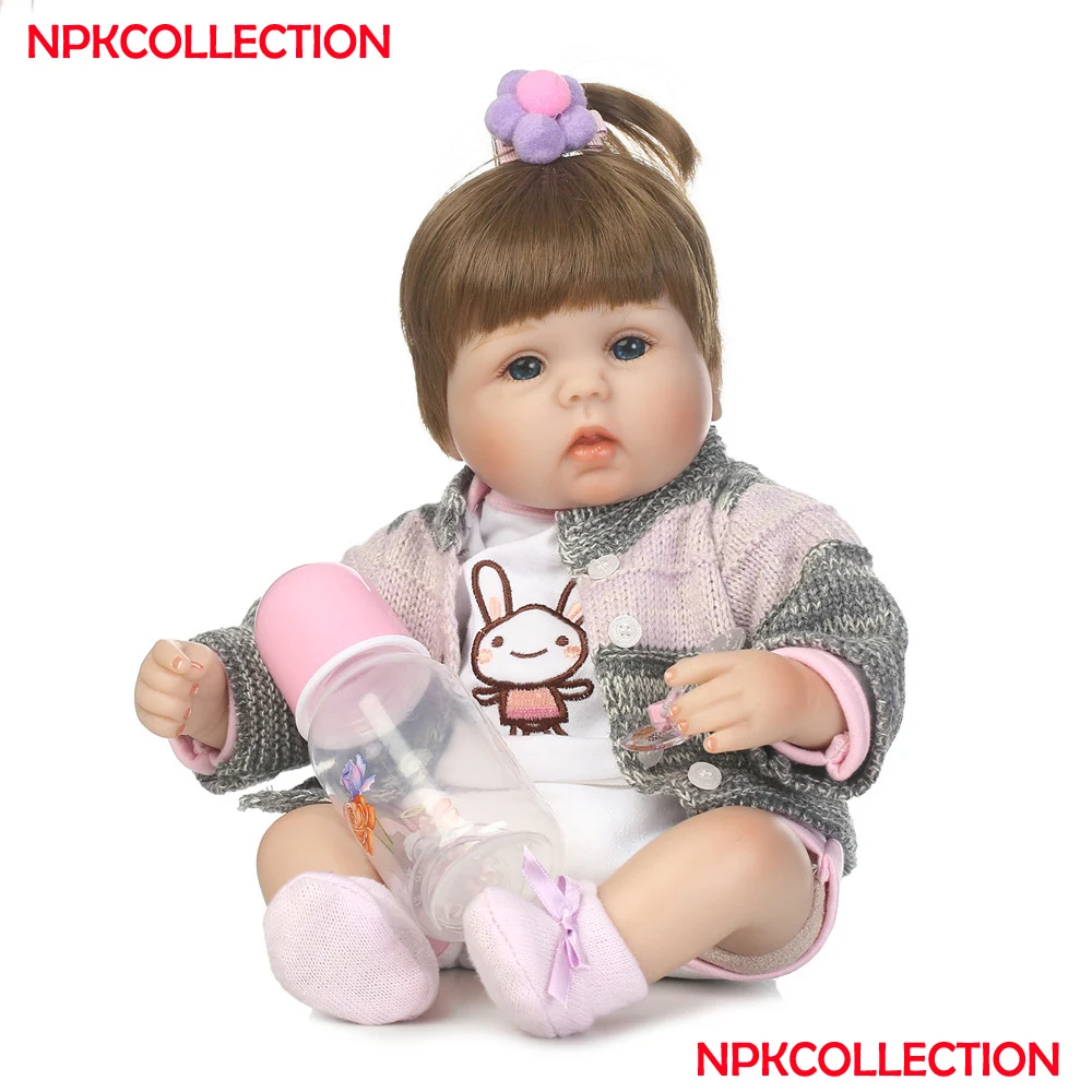NPKCOLLECTION девочка кукла реборн милый 18 "40 см силиконовый реборн Детские куклы игрушки для детей bebes reborn menina bonecas juguetes