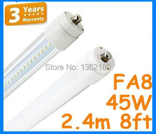 5 шт. 45 Вт 8ft T8 Led тубусные лампы одноконтактный 2 4 м 2400 мм AC 110 V 220 SMD2835