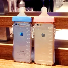 3D adorável bebê garrafa de leite mamilo macio TPU telefone para iPhone 6 4.7 6 5.5