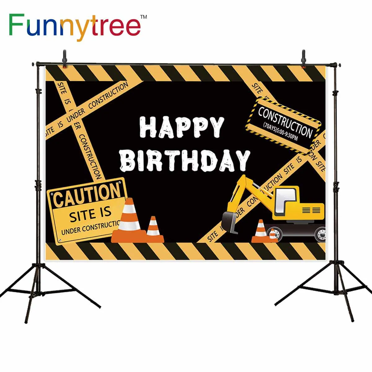 Фотофон Funnytree на день рождения вечерние фоны для фотосъемки с желтыми полосками