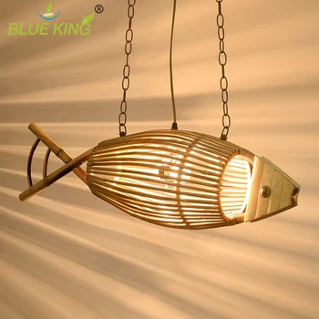 

Art deco fish vintage iron pendant light e27 wood + bamboo shade vintage pendant lamp industrial lighting fixtures hanging lamp