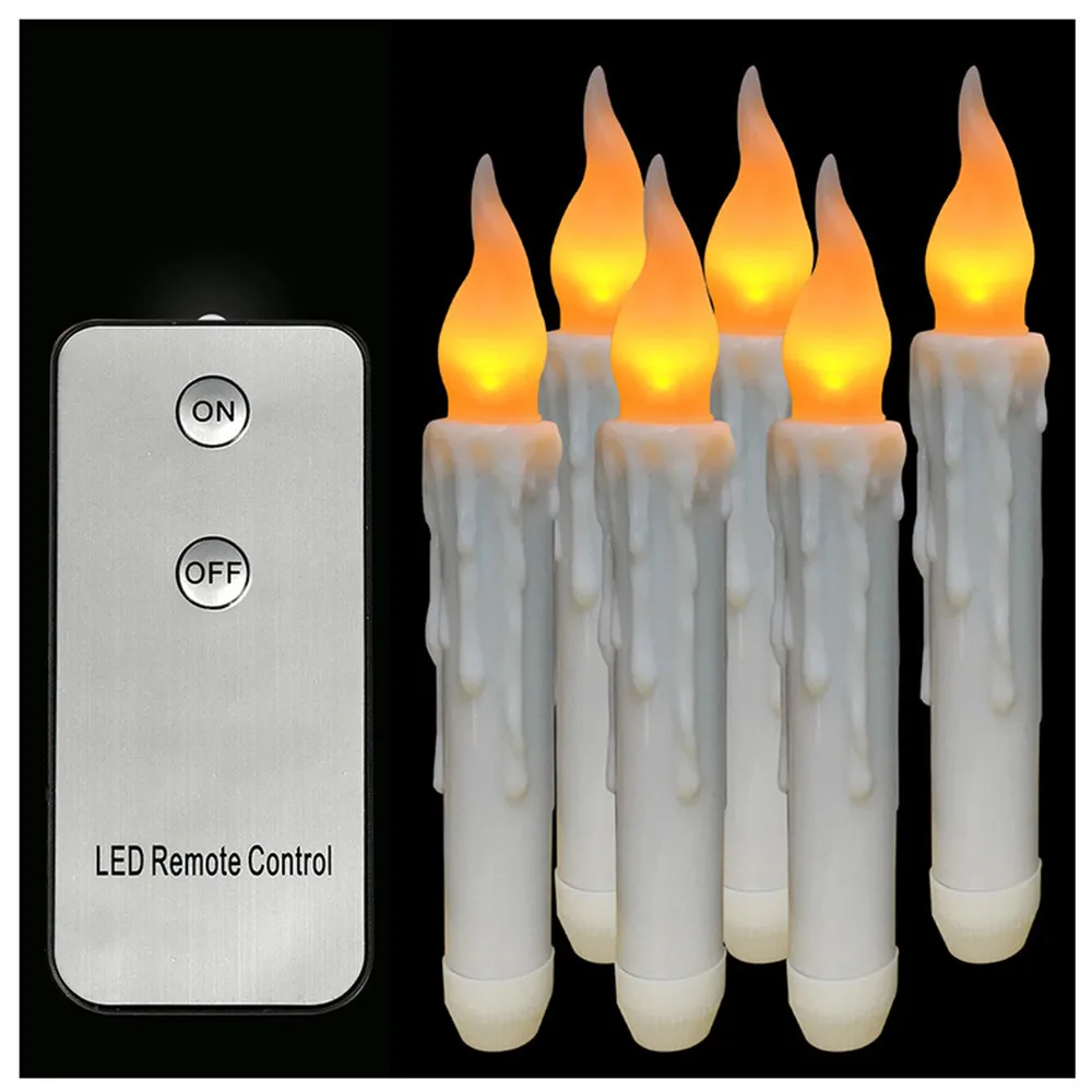 6 шт./компл. светодиодный светильник для чая свечи дистанционное управление Homemory на батарейках беспламенный конус свечи светильник s