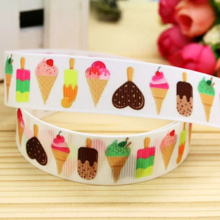 

7/8inch Free Shipping Cupcake Printed Grosgrain Ribbon Hairbow Headwear Party Decoration Diy Wholesale OEM 22mm P5319