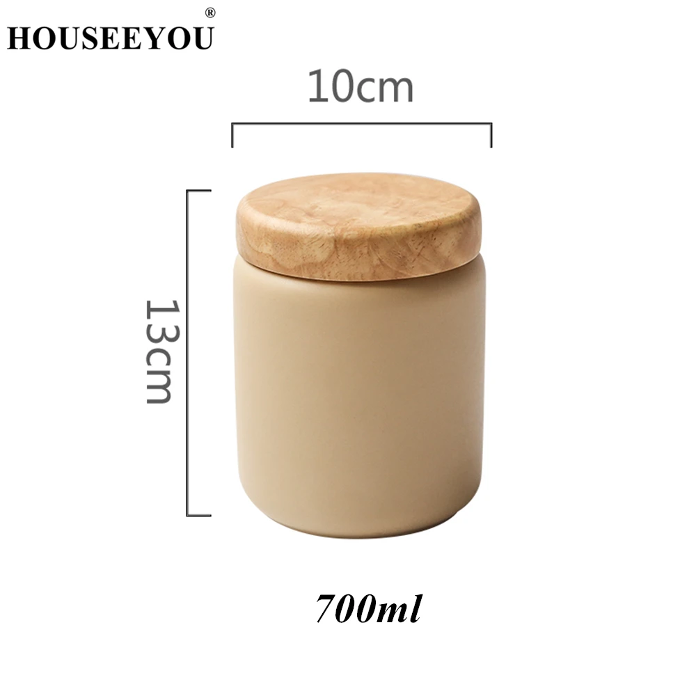 Одноцветная керамическая герметичная банка зерновые злаки чай кофе в зернах специи банка для хранения бутылок кухонный пищевой контейнер Органайзер - Цвет: M