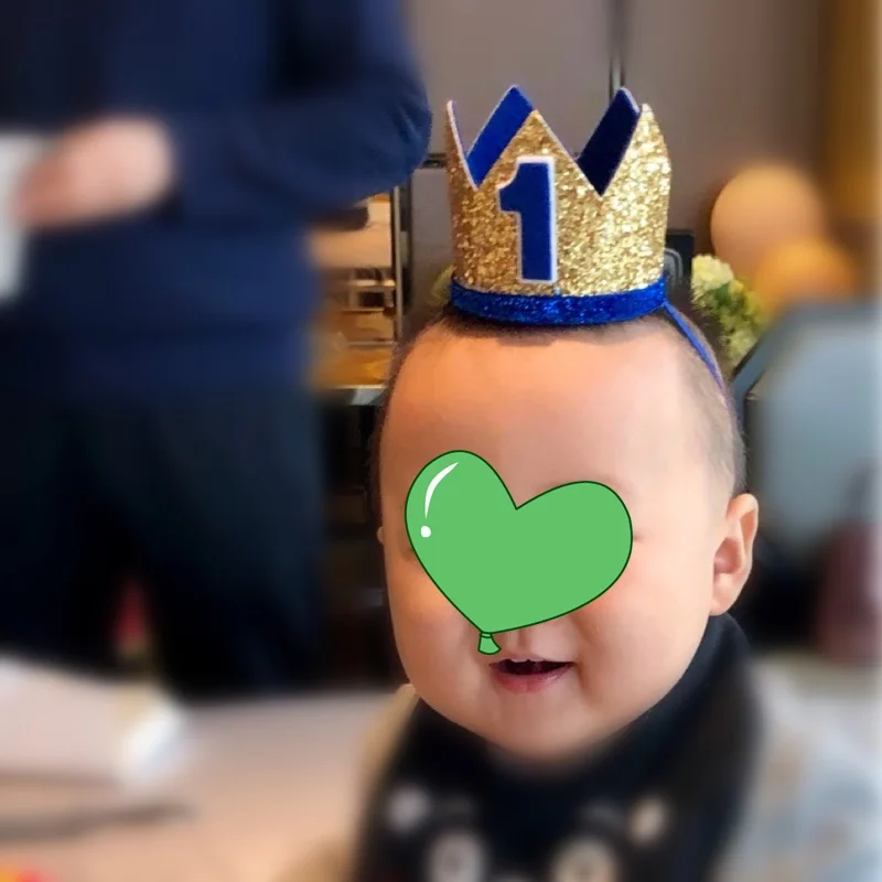 

Boy Blue Silver First Birthday Hat Girl Gold Pink Priness Crown Number 1st 2 3 Year Old Party Hat Glitter Birthday Headband