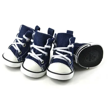 

Shoes For Dogs 4 PCS Puppy Pet Dogs Denim Shoes Sport Boots Anti-slip Bootie Walk Causal Sneaker Large