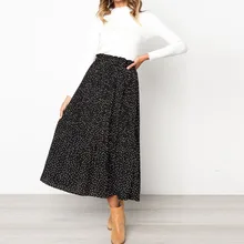 Женская Повседневная Ретро Высокая талия Цветочная длинная юбка с принтом 3,8