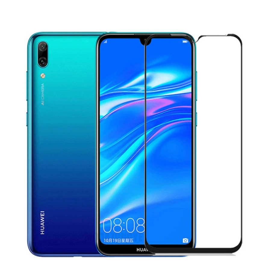

Full Cover Glass For Huawei Y7 2019 DUB-LX1 Screen Protector On Y7 Pro 2019 enjoy 9 Protective Glass y 7 7y pro film 9h