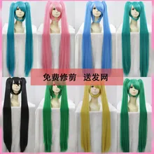 Высокое качество VOCALOID Косплэй парик Hatsune Мику костюм играть парики Хэллоуин вечерние Аниме игры волос Аквамарин парик