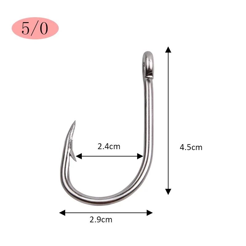 Hyaena 50 шт./лот рыболовный крючок 9260 нержавеющая сталь для океанской лодки рыболовные снасти аксессуары колючая одинарная рыболовная крючок - Цвет: 5 0