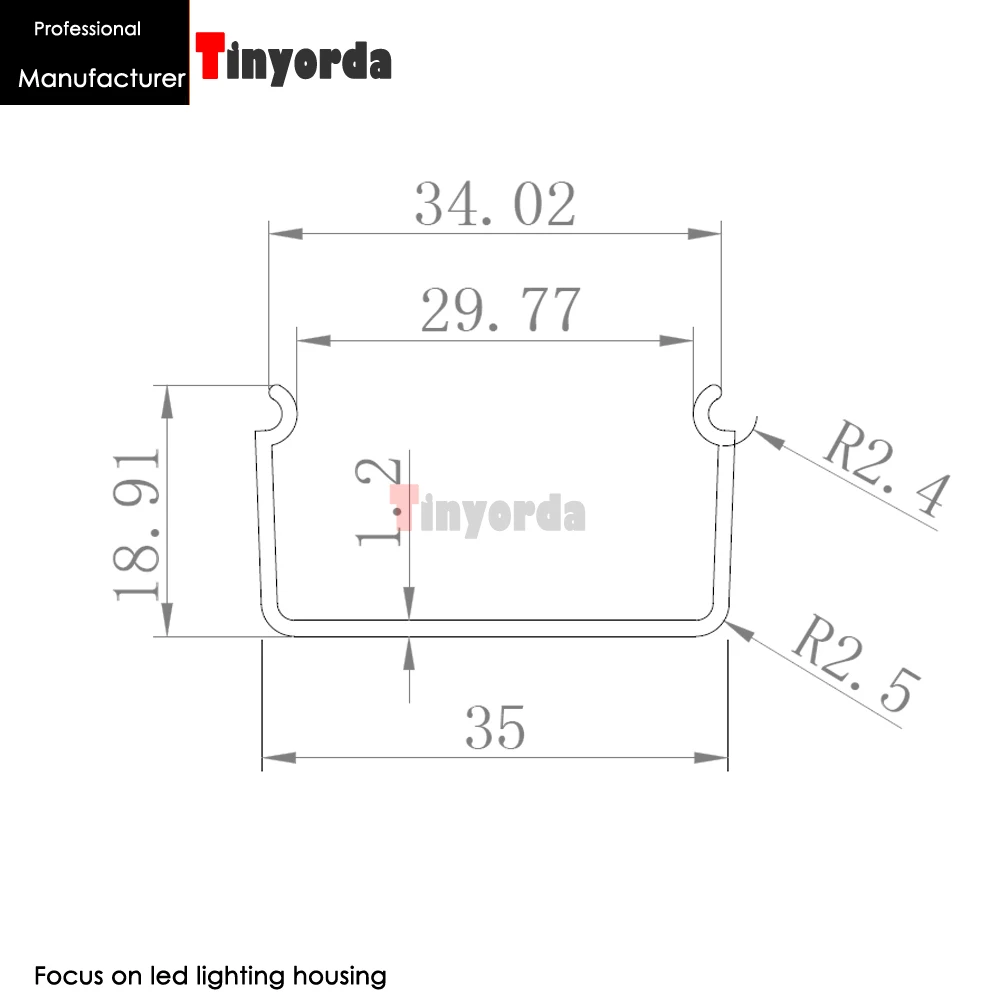 Tinyorda TH3536B 2 шт. (длина 1 м) Светодиодные подвесные светильники профиль Офиса