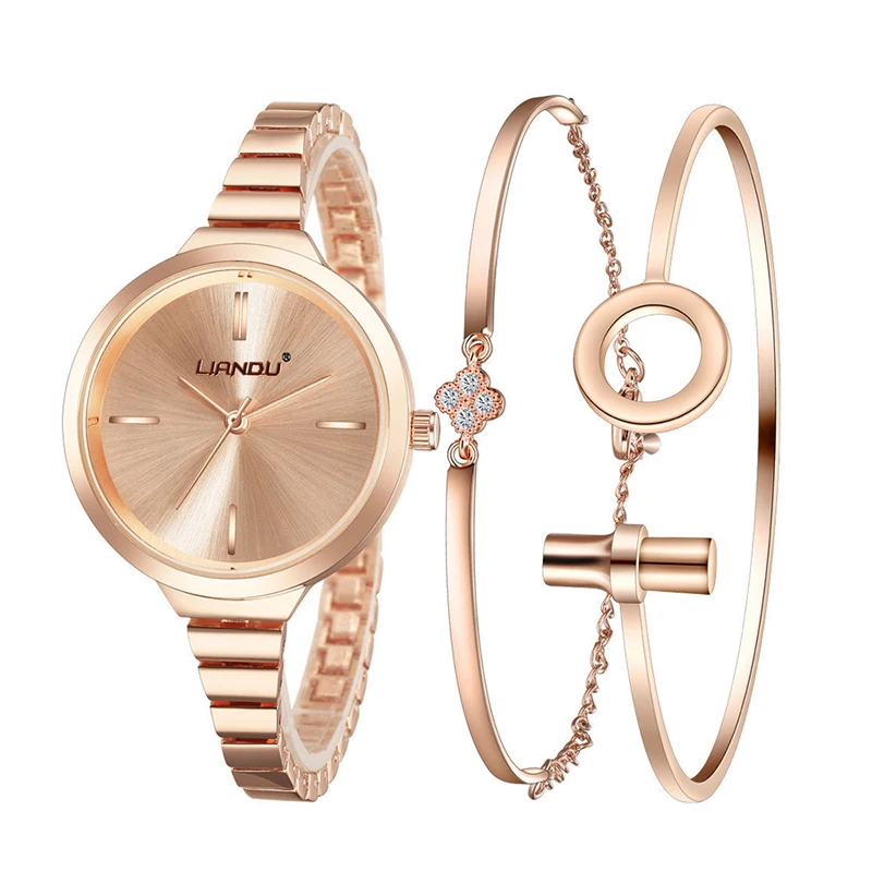 Buy Luxury Crystal Gold Watch Bracelet Set Women