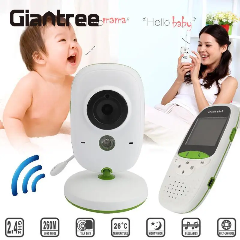 

giantree 2.4 Inch HD Wireless Camera Baby Camera IP Camera Color Screen Infrared night vision White 2-Way Talk Audio Video
