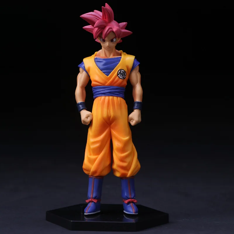Details about   15cm Dragon Ball Z Super Saiyan Red hair Son Goku Actioin Figure stands PVC Doll 