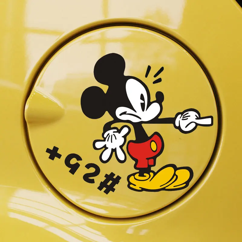 

Aliauto Oil Type Tips Mickey Mouse Minnie Funny Car Fuel Cap Sticker & Decals Accessories for Motorcycle Volkswagen Golf Polo