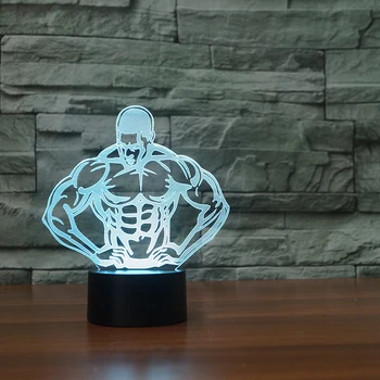 

Body Building Muscles 3d Lamp 7 Color Led Night Lamps For Kids Touch Led Usb Table Lampara Lampe Baby Sleeping Nightlight