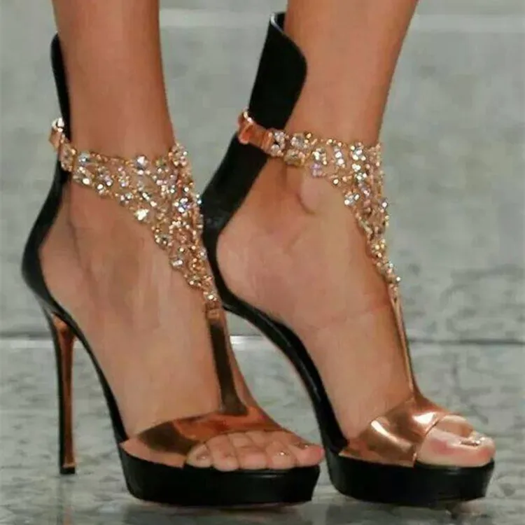 gladiator heels with rhinestones