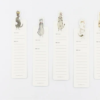 

30Pcs/box Cute Cartoon Lover cat paper Card Bookmark Cartoon Cat Book Markers For Kids School Supplies