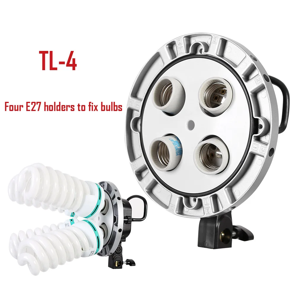 Gigh качество Godox TL-4 4в1 E27 розетка триколор лампа Speedring головка мульти-держатель