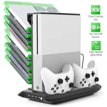 Для Xbox One S консоль вертикальная подставка двойной контроллер зарядное устройство зарядная док-станция игровой держатель кулер охлаждающие вентиляторы 4 usb порта