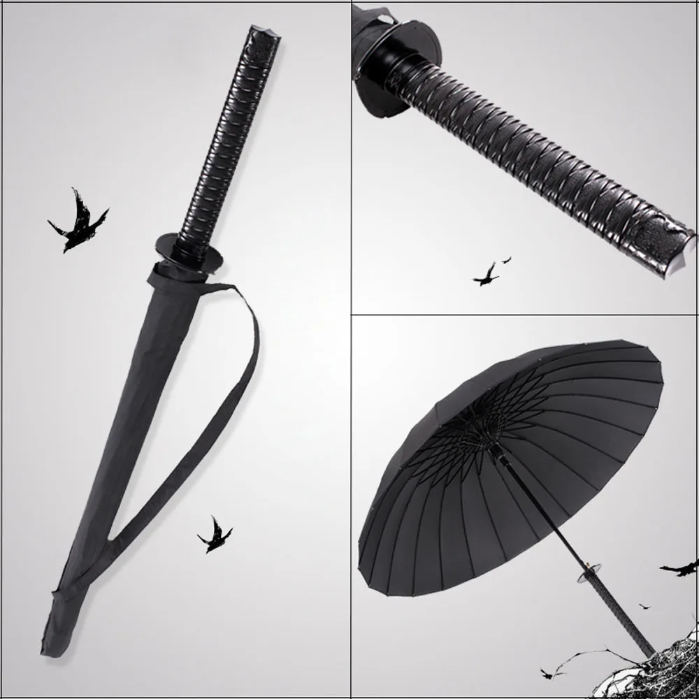 Японский самурайский зонт Анти-солнце зонт для взрослых Большая кривизна автоматический зонт самурайский меч ручка