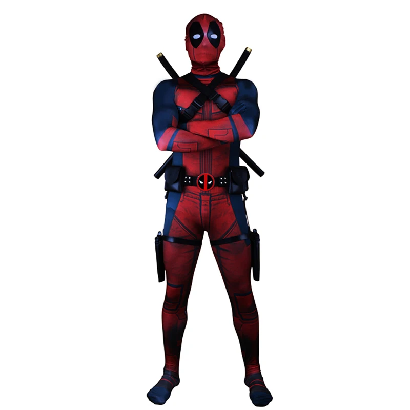 

Adult Kids Deadpool Costume 3D Printed Deadpool Cosplay Zentai Bag Belt Gun Holsters Superhero Costumes Halloween Fancy Dress