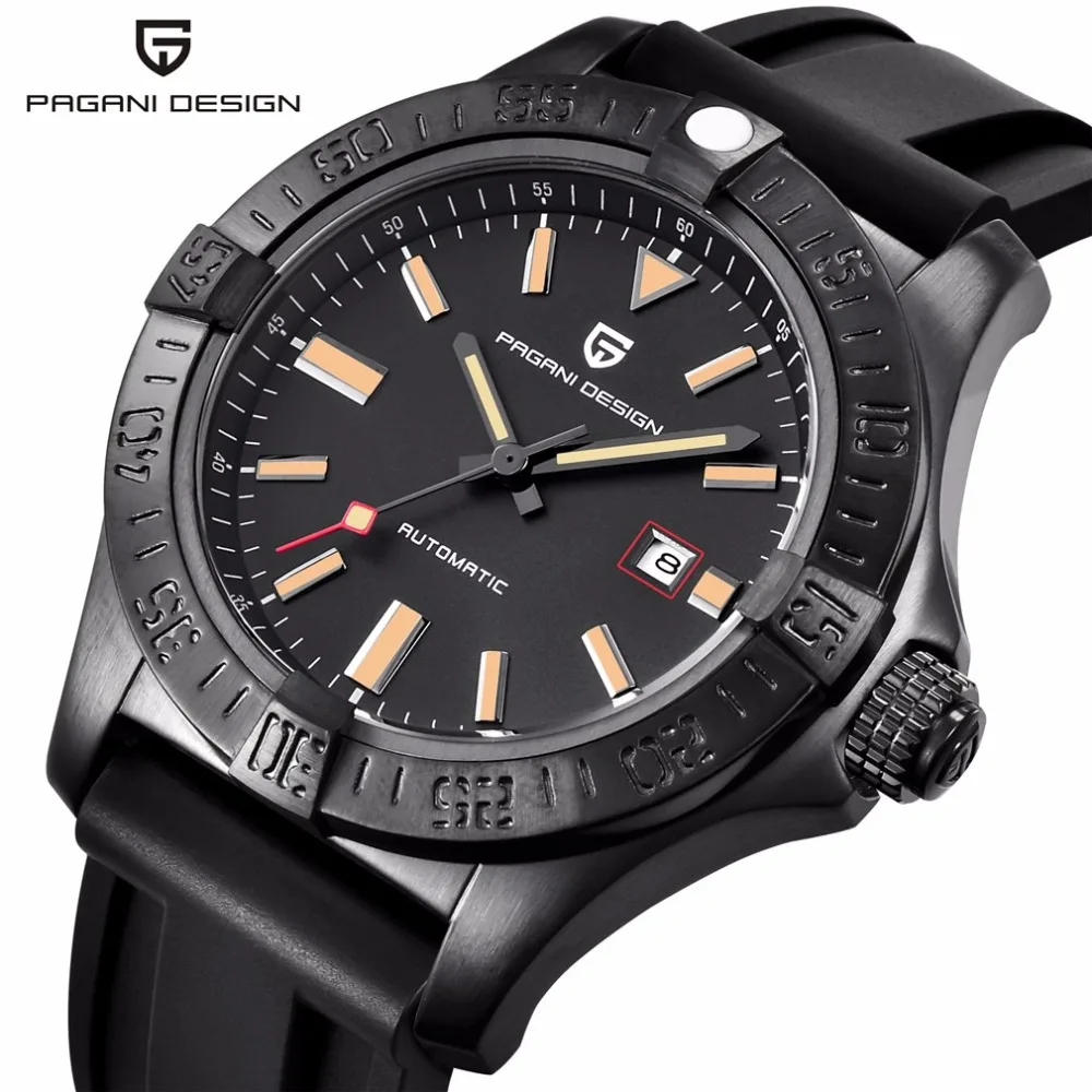 

PAGANI DESIGN Mechanical Watch Men Luxury Brand Silicone Rubber Business Sport Men Automatic Watch Male Clock relogio masculino
