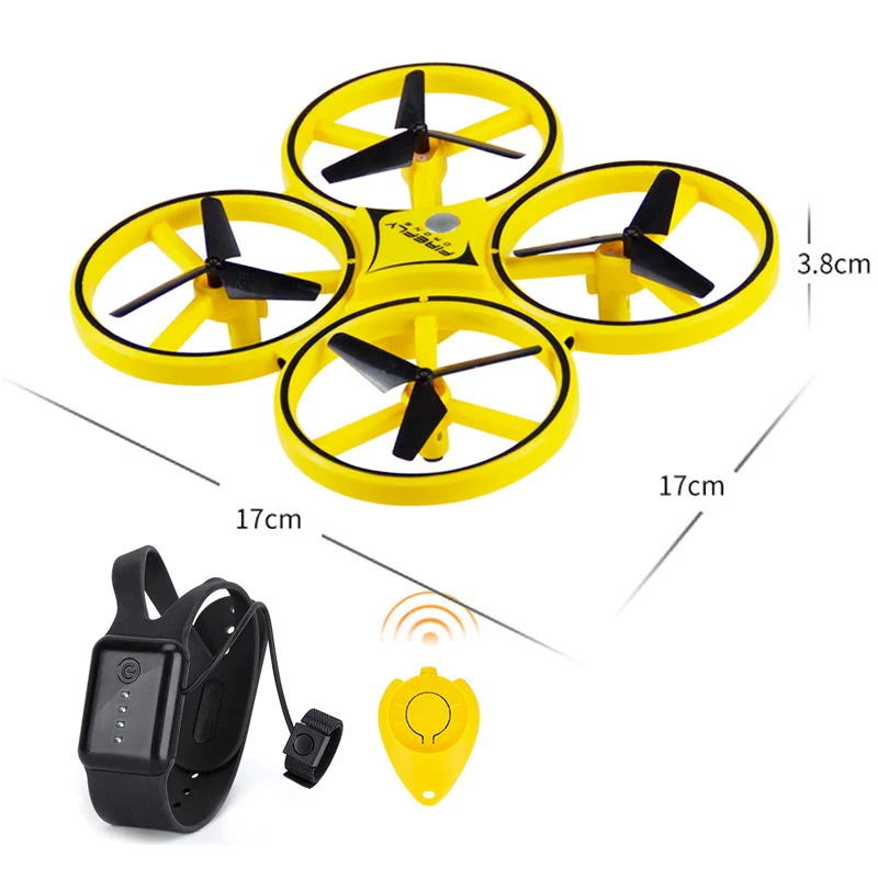 

Mini Infrared Drone Wristband Control Infrared Obstacle Avoidance Hand Control Altitude Hold Quadcopter for Kids Toy Gift