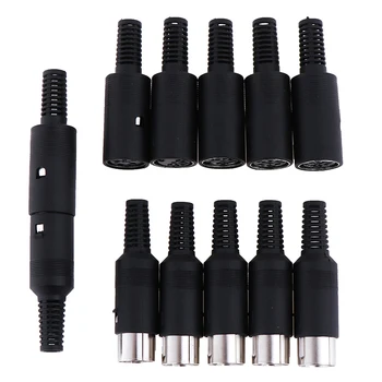 

1Pc Male/Female DIN Plug Socket Connector 3/4/5/6/7/8 PIN Chassis Cable Mount