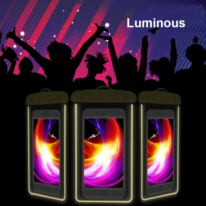 Swimming Bags Waterproof Bag with Luminous Underwater Pouch Phone Case For iphone 6 6s 7 universal all models 3.5 inch -6 inch