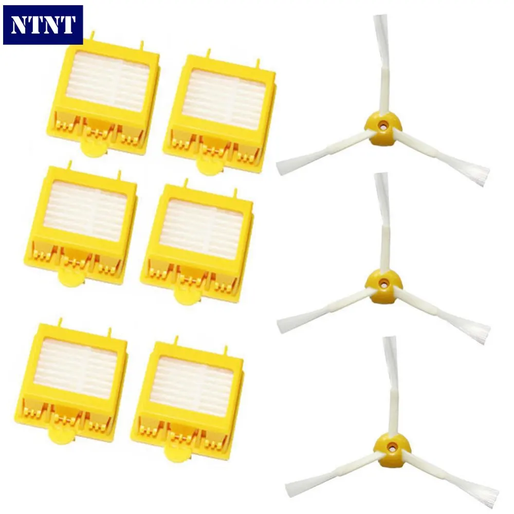 

NTNT Free Shipping New 6 Filters + 3 Side Brush 3 Armed for iRobot Roomba 700 Series 760 770 780