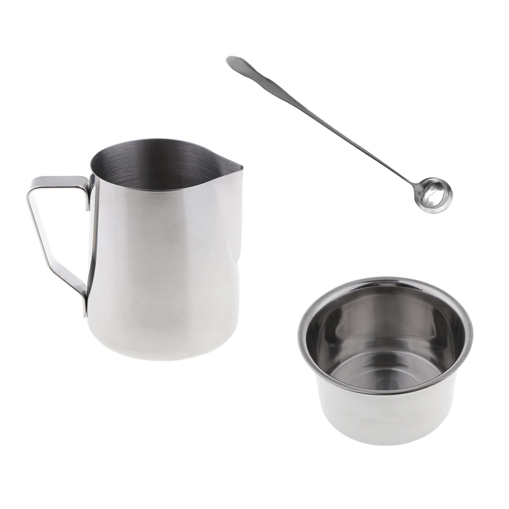3pcs/set Stainless Steel Soap Candle Making Pitcher Wax Melting Pouring Pot  Double Boiler with Spoon DIY Craft Accessory 