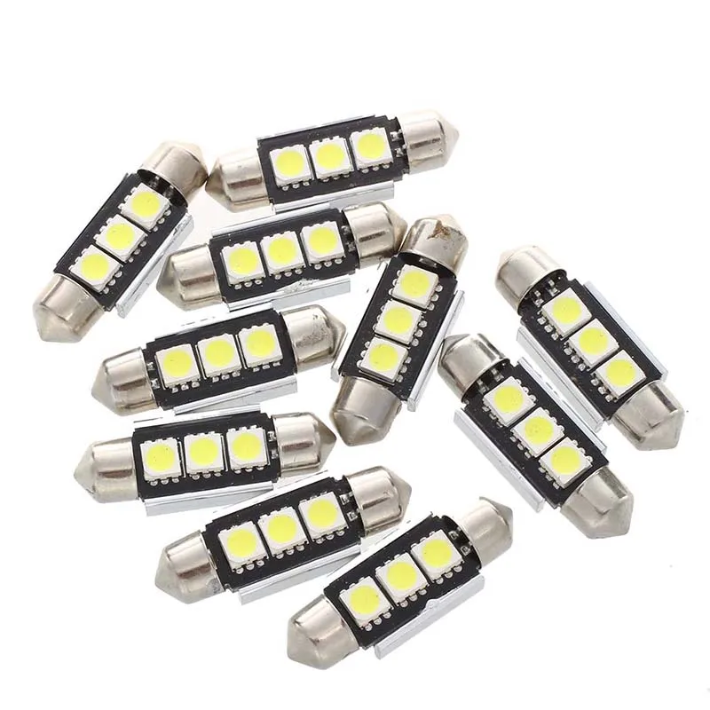 Новый 10X 36 мм лампа 3 светодиодный 5050 SMD CANBUS Белый Автомобильный купол | Лампы и