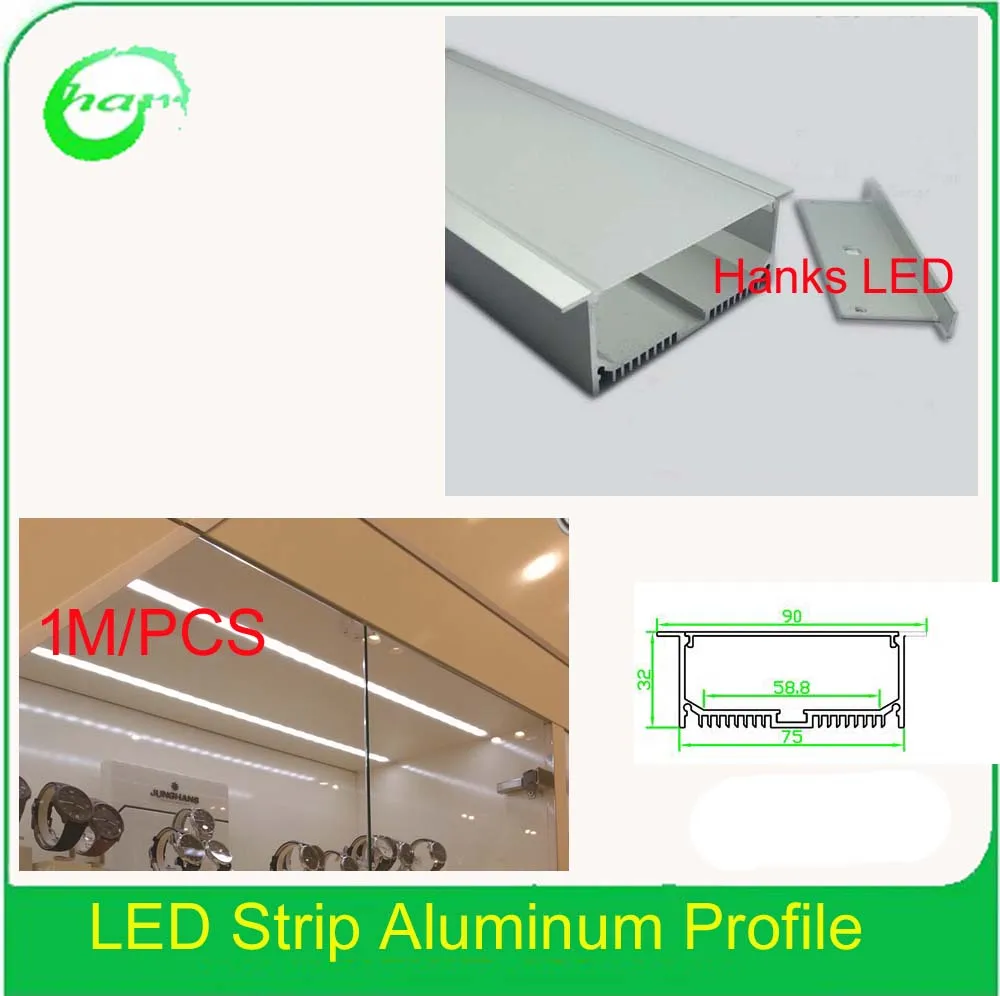 

Hanks LED Extrusion for Recessed Ceiling Light Inner Width 58mm Alu Profile 1M 10Pcs/Lot