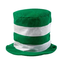 1 шт. белый и зеленый полосатый топ шляпа ирландский праздничный костюм аксессуар на День Святого Патрика
