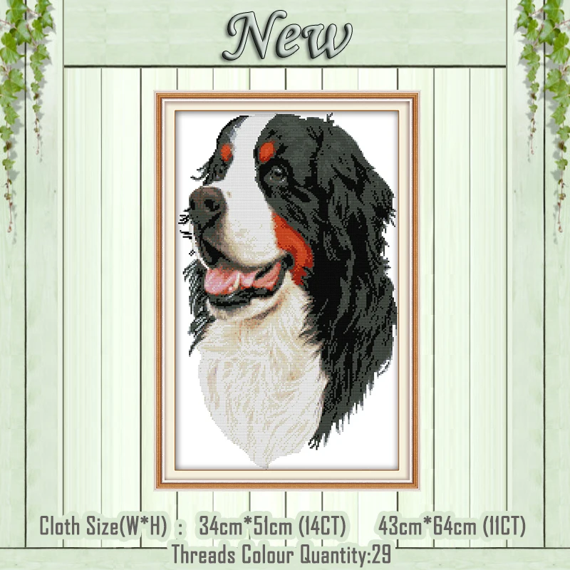

Bernese mountain dog decor painting Cross Stitch DMC chinese 14CT 11CT Counted printed on canvas Embroidery sets Needlework kits