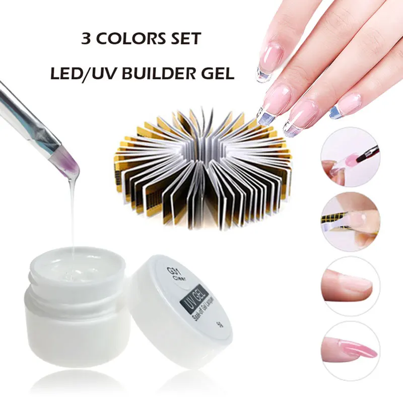 

Polygel Nail Acrylic Poly Gel Pink White Clear Crystal UV LED Builder Gel Tip Enhancement Quick Extension Gel top coat