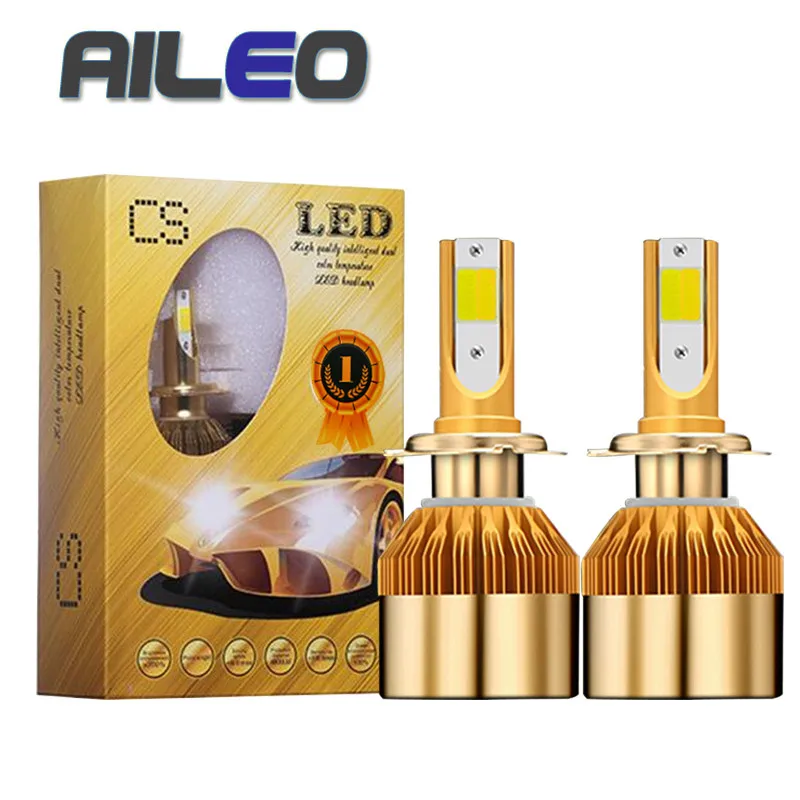 

AILEO New Double Color Light 10000LM H4 Led Bulb H7 H3 H11 H8 H9 HB3 9005 HB4 9006 880 881 12V 48W Automobiles Headlamp