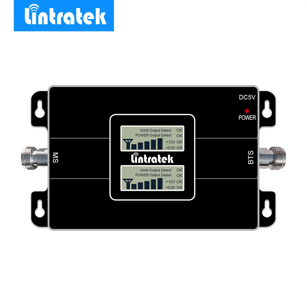 Lintratek Усилитель 2G 4G двухдиапазонный усилитель сигнала ЖК GSM 900 МГц + LTE 1800