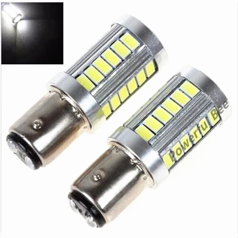 2 x BAY15D/1157 33SMD 15 Вт холодный белый красный автомобильный мотоциклетный цикл