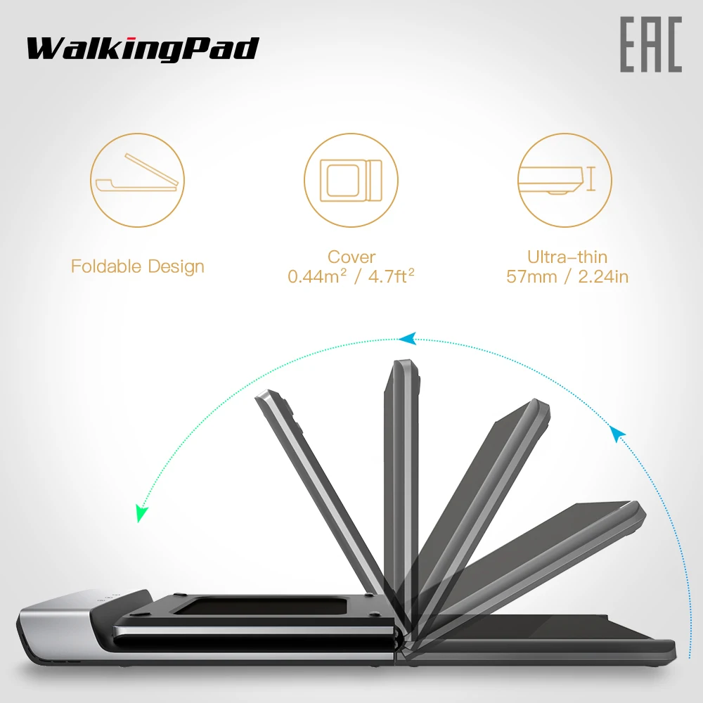 WalkingPad A1 умная электрическая складная беговая дорожка для дома тренажер бегать трусцой быстрой ходьбы в домашних условиях тренировки для похудения и оздоровления дистанционное управление спортивный инвентарь