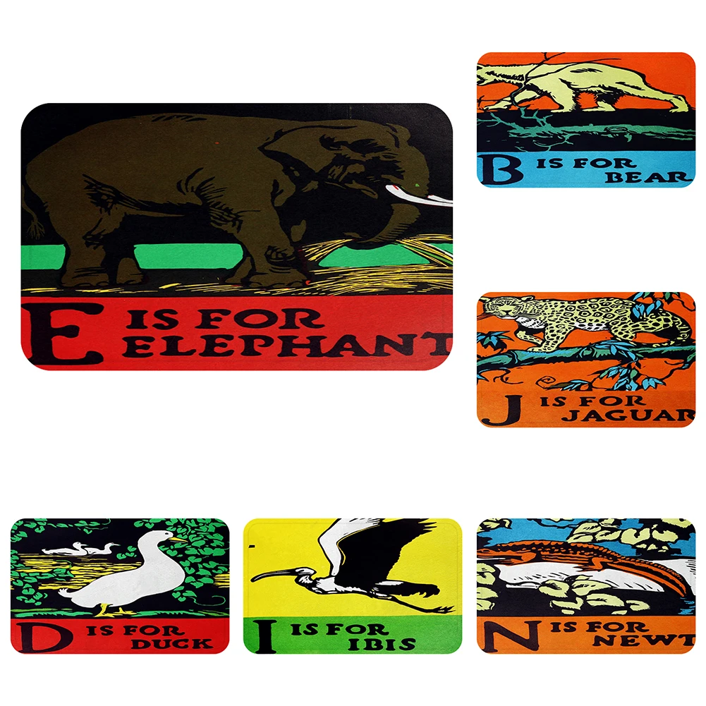 E Is For Elephant Fun классный коврик с алфавитом для ванной декоративные